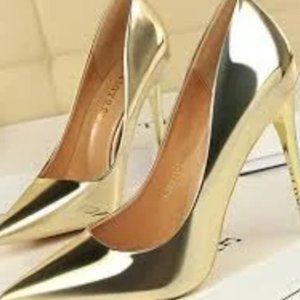 Metallic Gold Stiletto Heels